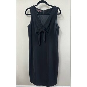 Anne Klein Black Sleeveless Dress Tie Front‎ V Neck Career